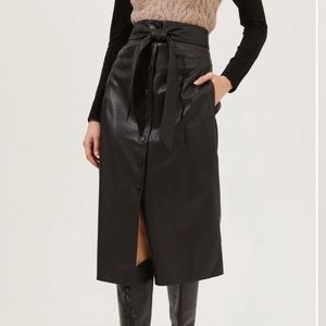 ASTR The Label Leather Midi Skirt